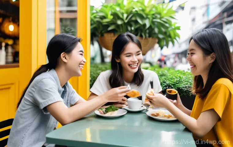 소셜 증명과 창의적 문제 해결 - **Prompt: "A group of diverse young Vietnamese adults, casually and fashionably dressed, laughing an...