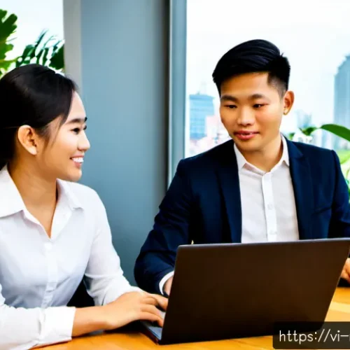 Home 17 소셜 증명으로 경력 개발하기 - Photorealistic candid scene in a modern Ho Chi Minh City coworking space, a young Vietnamese profess...
